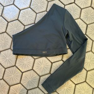 Set Active Long Sleeve One Shoulder Bra, River – Size S